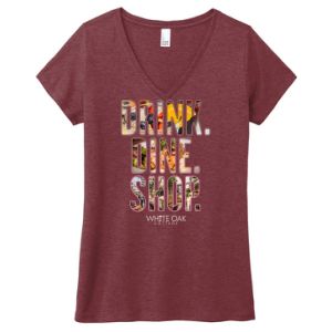 Drink Dine Shop Burgundy V-Neck