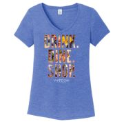 Drink Dine Shop V-Neck in Cornflower Blue