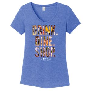 Drink Dine Shop V-Neck in Cornflower Blue