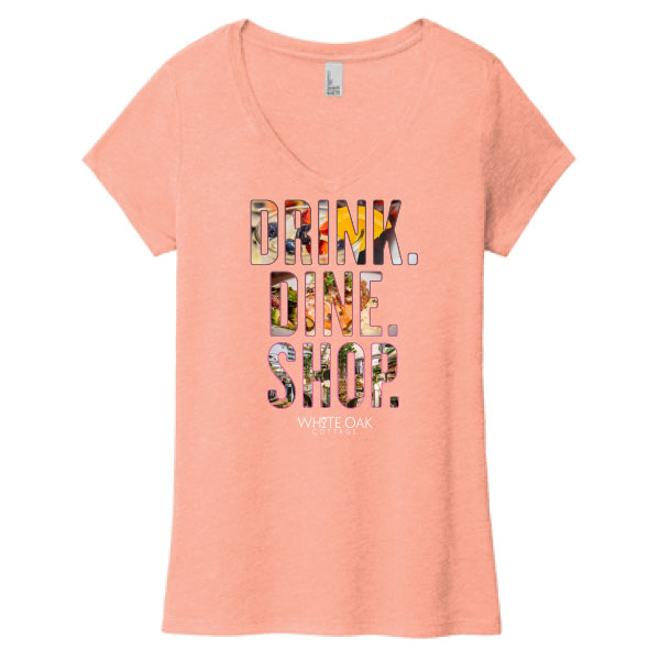 Drink Dine Shop Peach V-Neck