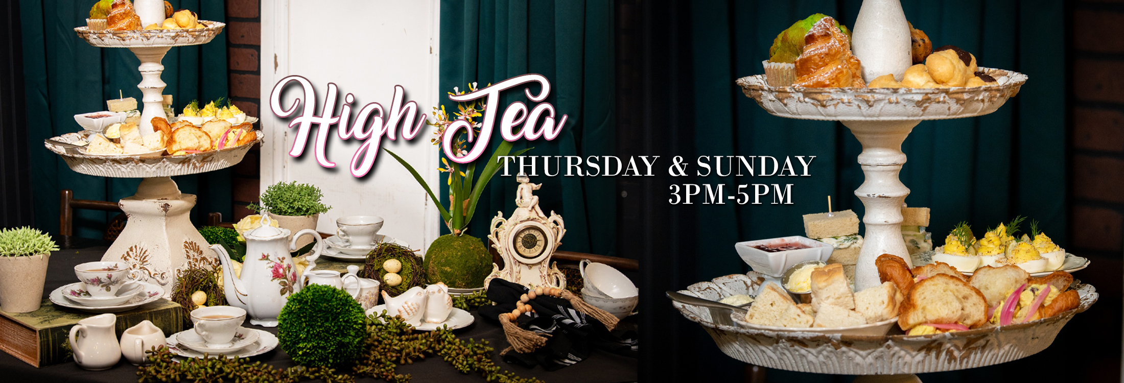 High Tea at The White Oak Cottage - Served Thursday and Sunday from 3pm-5pm
